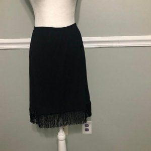 Vintage 1990s Spicewear Black Fringe Skirt
